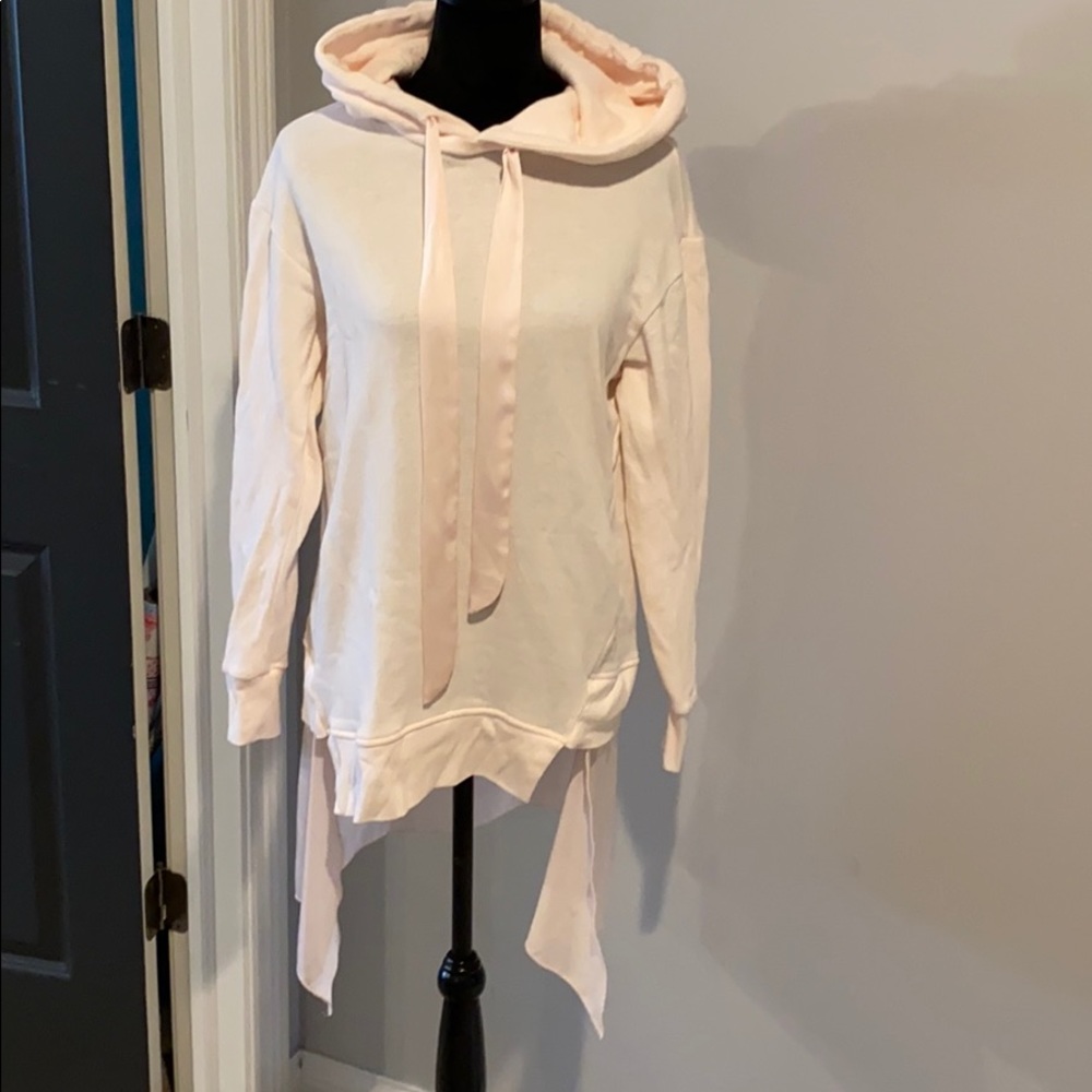 Woman’s light pink sweatshirt with detailing